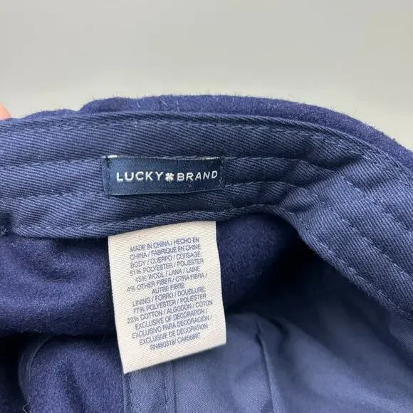 Lucky Brand Coors Light Patch Baseball Cap Navy Blue Wool Blend Hat Boho Western - Picture 8 of 9